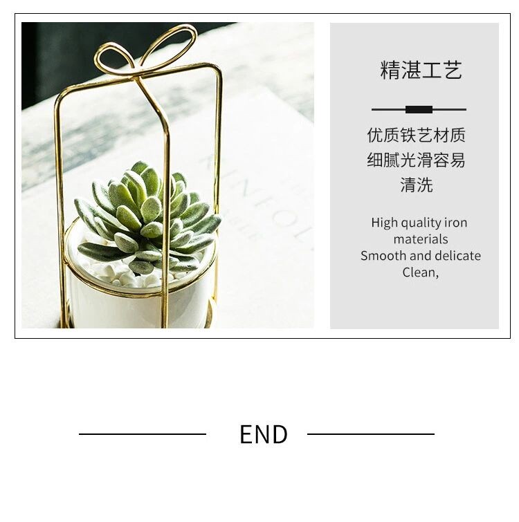 ins风格铁艺花盆多肉植物花盆日用百货餐具容器 储物罐  家居摆件详情图8