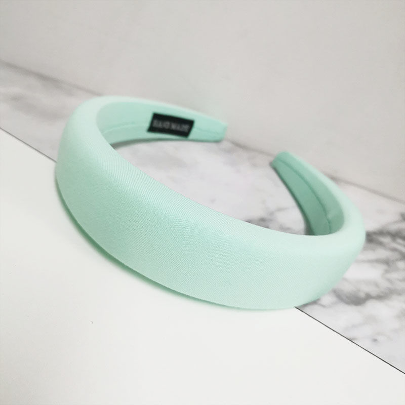 Menta verde humo esponja de pelo aro de tres centímetros versión coreana de moda versátil tendencia duradero ver