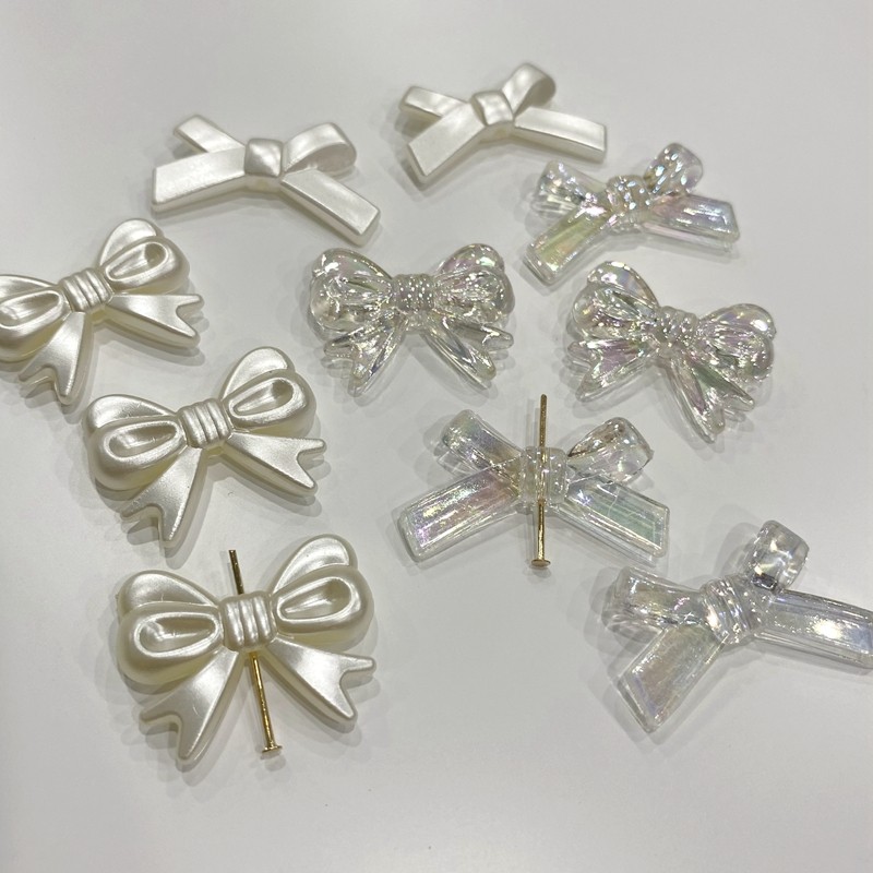New imitation pearl bow tie, bow, AB colorful fork, cross knot clothing, mobile phone case decoration accessories, DIY handcrafted bracelets, necklaces, essential accessories detail image 9