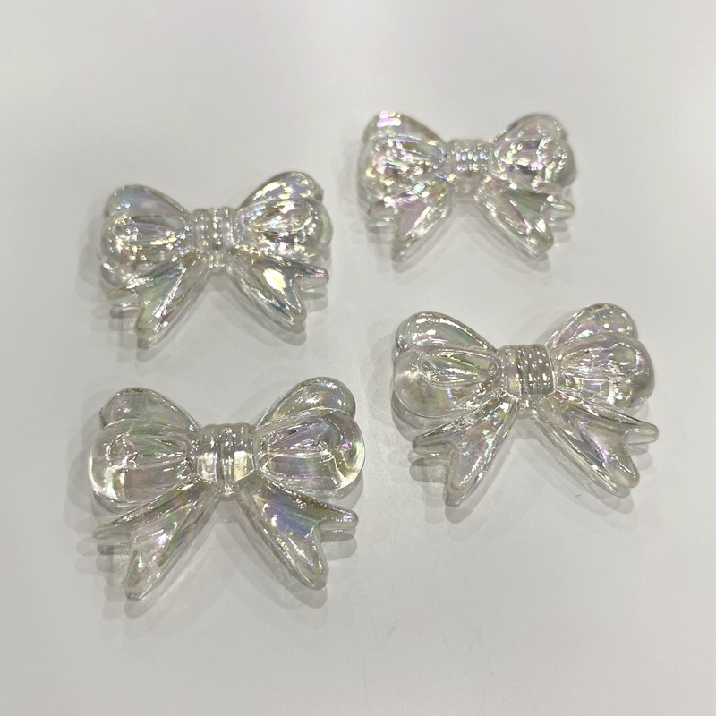 New imitation pearl bow tie, bow, AB colorful fork, cross knot clothing, mobile phone case decoration accessories, DIY handcrafted bracelets, necklaces, essential accessories detail image 3