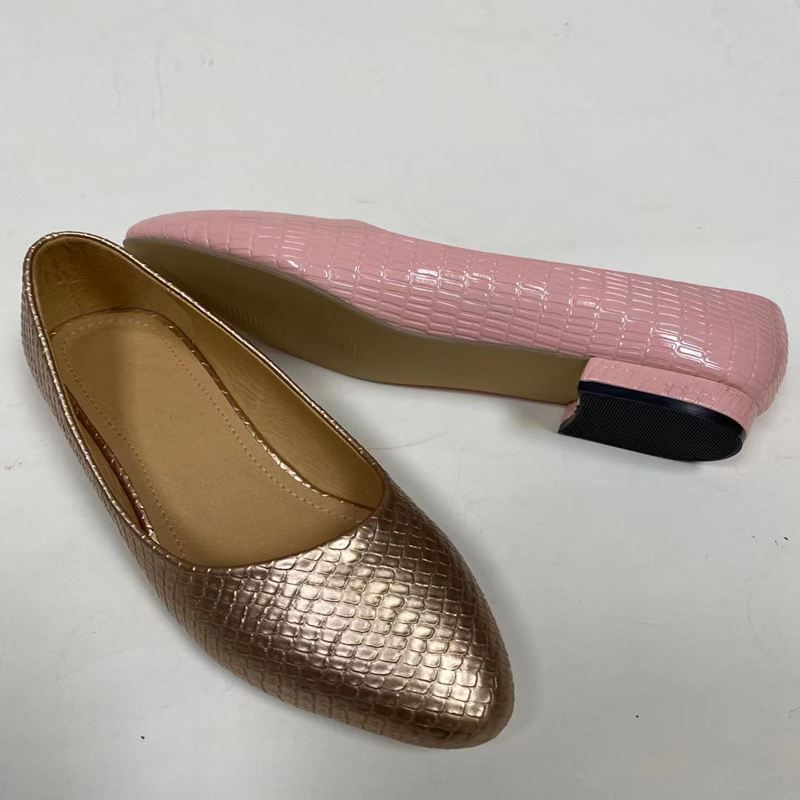 Pu Ladies Shallow Mouth Single Shoes High Heel Slope Flat Heel Thick As Shown In The Single Shoe Slippers Durable Deodorant Multi-Color Quality Good Women's Shoes Quality Lady Shoes 44225-68# Specification drawing