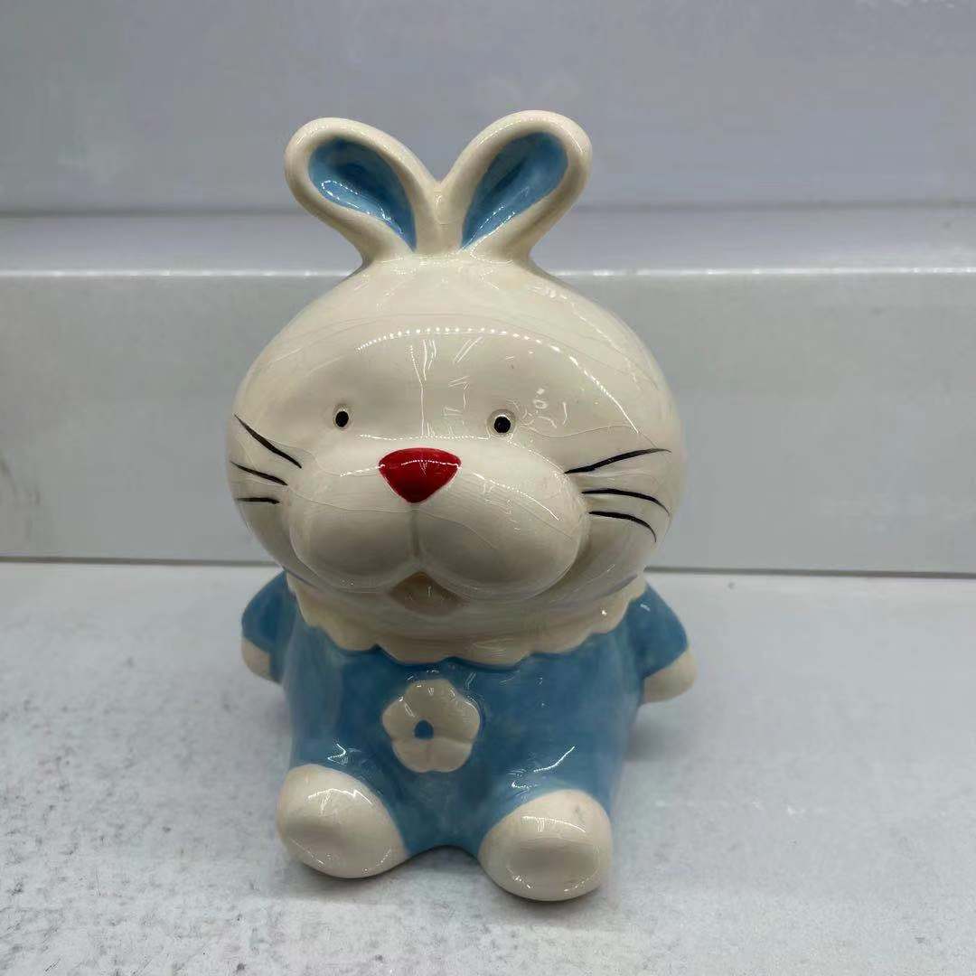 存钱罐-蓝色可爱小兔