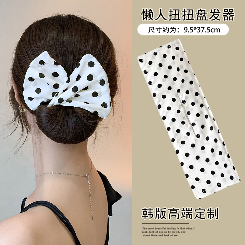 白色波点  盘发器韩版时尚百搭潮流耐看