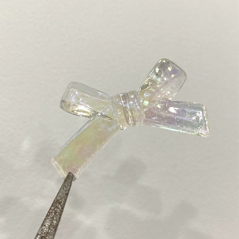 New imitation pearl bow tie, bow, AB colorful fork, cross knot clothing, mobile phone case decoration accessories, DIY handcrafted bracelets, necklaces, essential accessories detail image 13