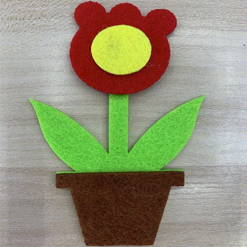 DIY accessories: Non-woven fabric felt fabric flower vase, bright red detail image 1