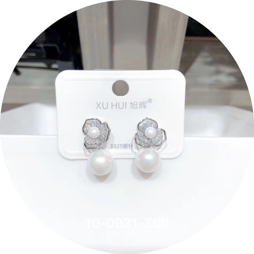 S925 Sterling silver needle Pearl earrings 13