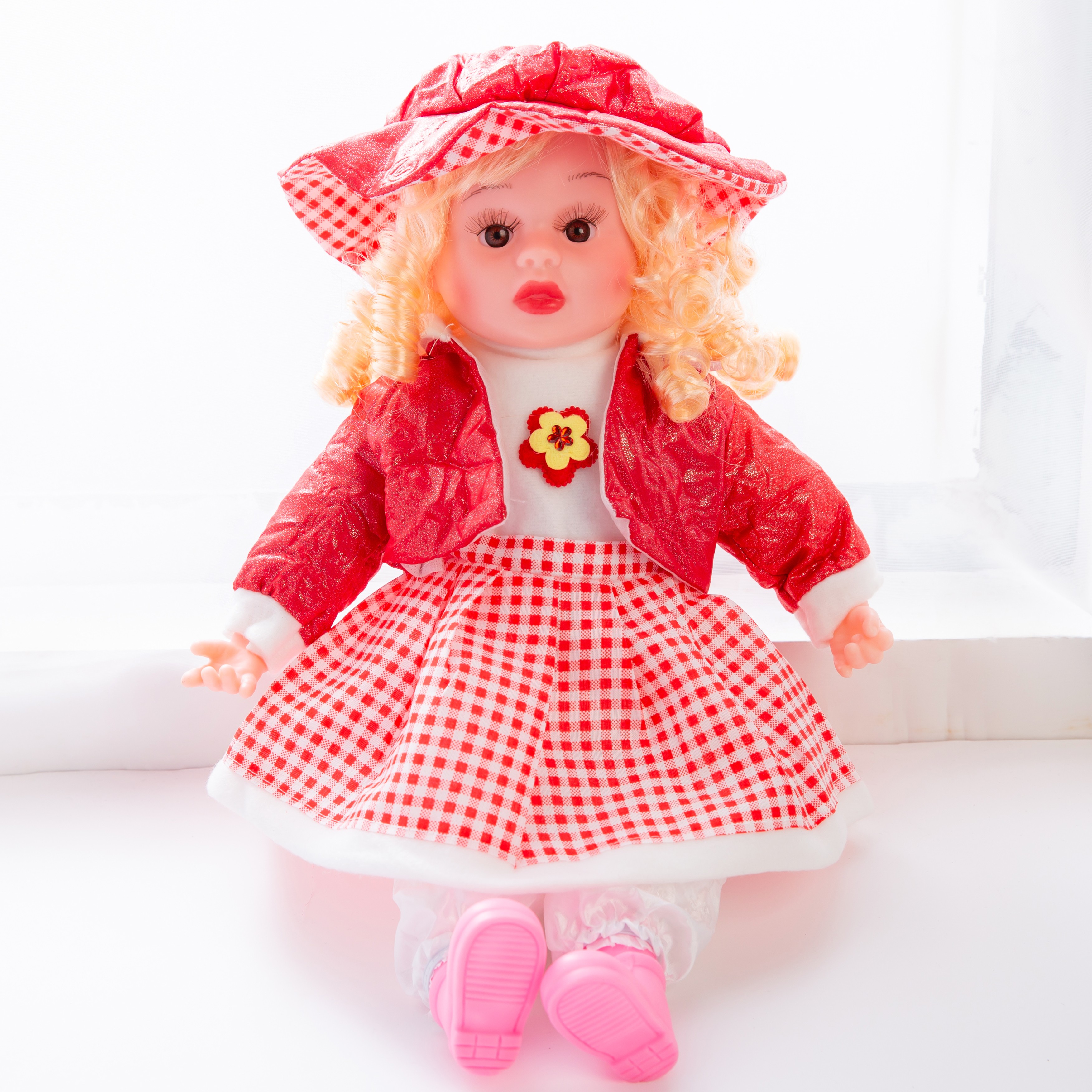 18-inch vinyl doll, imitation doll, cotton body doll with music detail image 3