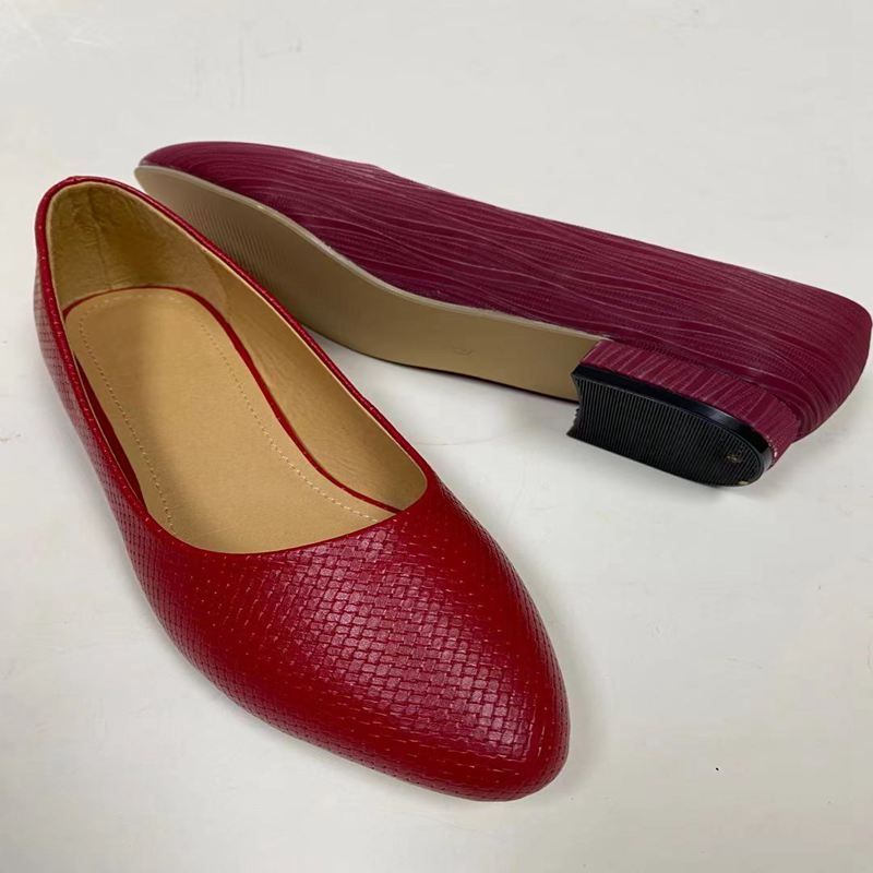 Pu Ladies Shallow Mouth Single Shoes High Heel Slope Flat Heel Thick As Shown In The Single Shoe Slippers Durable Deodorant Multi-Color Quality Good Women's Shoes Quality Lady Shoes 44225-68# details Picture