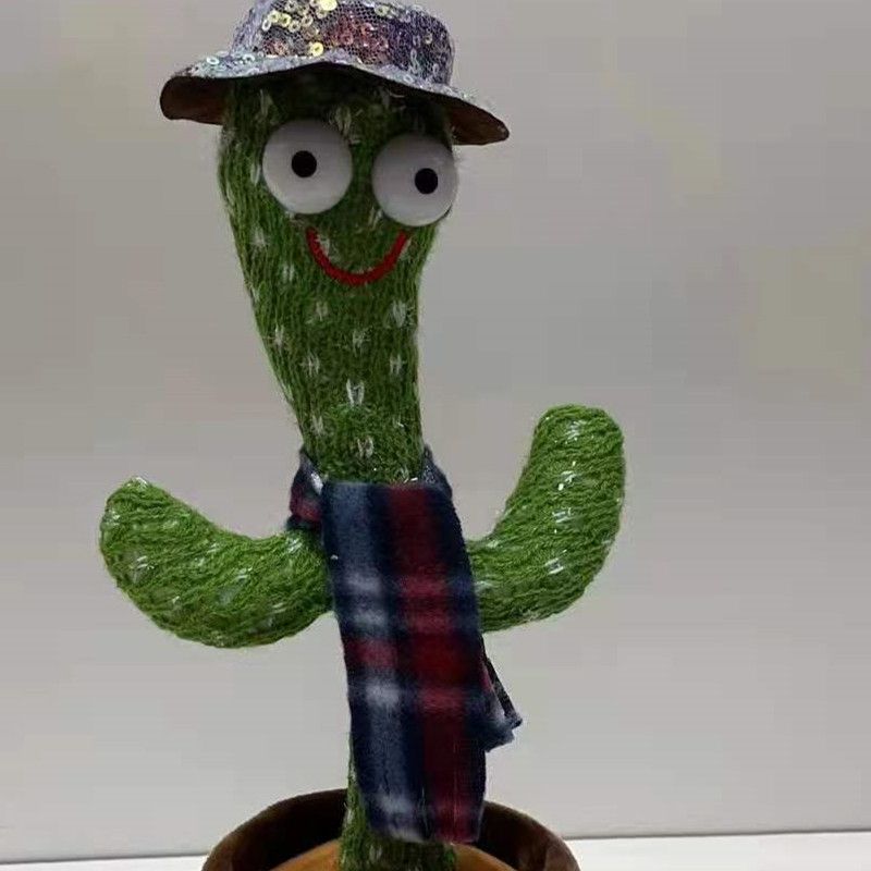 抖音同款网红跳舞扭扭仙人掌跨境亚马逊会唱歌扭动的妖娆毛绒玩具产品图