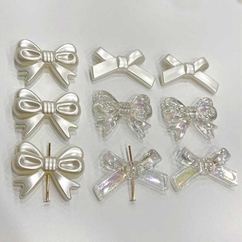 New imitation pearl bow tie, bow, AB colorful fork, cross knot clothing, mobile phone case decoration accessories, DIY handcrafted bracelets, necklaces, essential accessories detail image 7