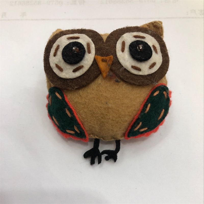 A cute owl hand-sewn from felt fabric -1 color