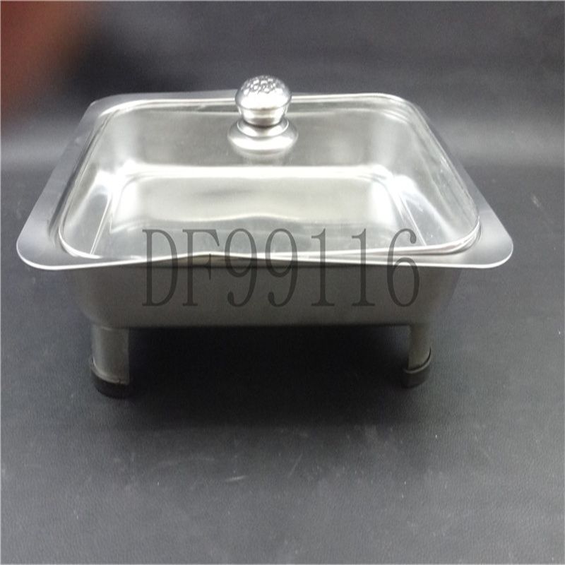 DF99116 Glass cover four corner stove Creative stainless steel picnic stove Four foot stove Glass cover fast food stove Home field buffet stove Grilled fish stove DF Trading House