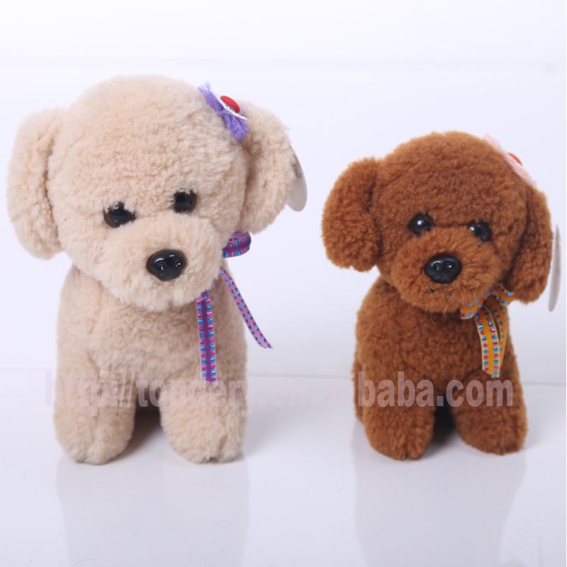 新款可爱棕色蹲坐毛绒小狗25厘米定制款