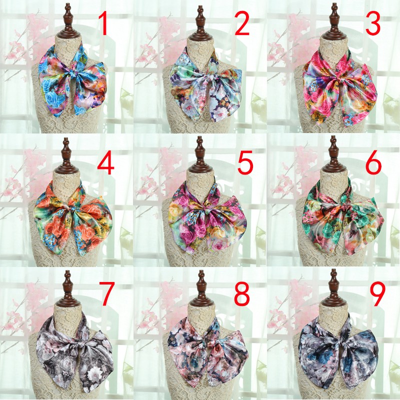 简爱丝缘百变魔术巾职业空姐仿真丝数码印花百搭丝巾广场舞大妈围巾详情1