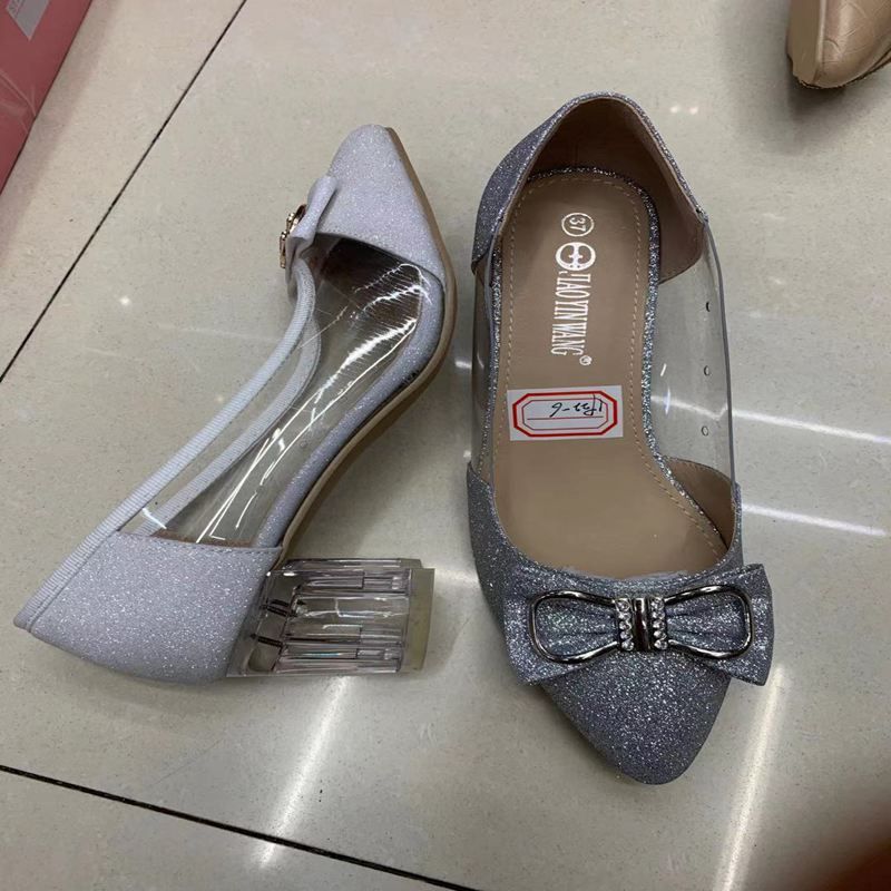Pu Ladies Shallow Mouth Single Shoes High Heel Slope Flat Heel Thick As Shown In The Single Shoe Slippers Durable Deodorant Multi-Color Quality Good Women's Shoes Quality Lady Shoes 44225-118#