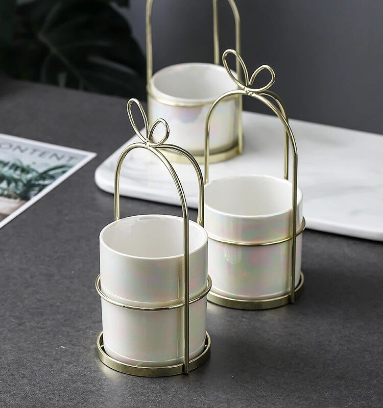 ins风格铁艺花盆多肉植物花盆日用百货餐具容器 储物罐  家居摆件详情图9