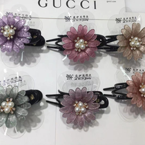 Acrylic plate double claw flower clip pearl fashion net red hair plate must clip