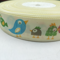 2.5CM thread with silk screen printing DIY yellow base blue chicken green chicken brown chicken