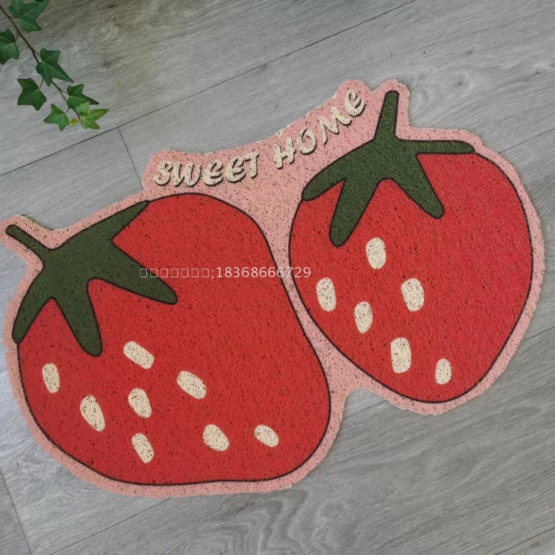 新款3D高清喷印pvc水果地垫 水果系列脚垫防滑垫造型门垫新款脚垫40*60cm