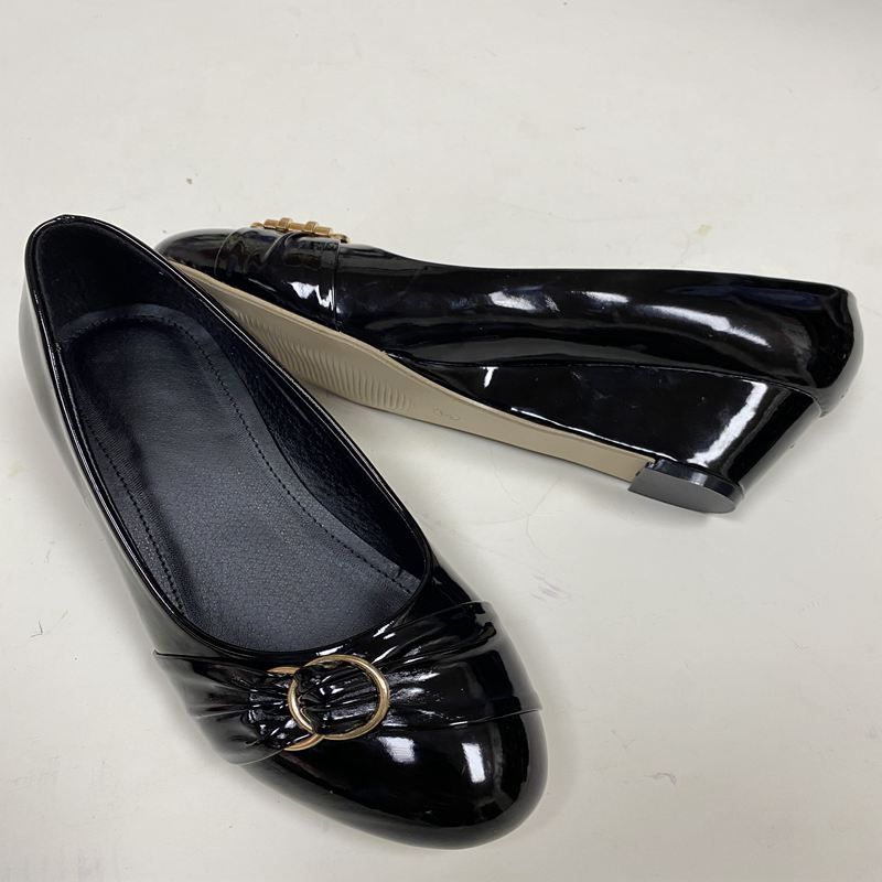 Pu Ladies Shallow Mouth Single Shoes High Heel Slope Flat Heel Thick As Shown In The Single Shoe Slippers Durable Deodorant Multi-Color Quality Good Women's Shoes Quality Lady Shoes 44225-26# Specification drawing