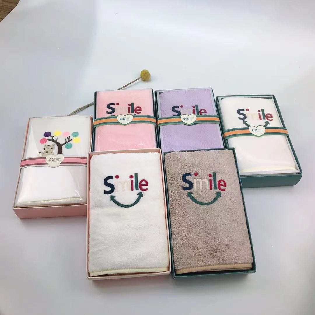 Shenduo Nano Super Soft Absorbent Towel, embossed towel, gift towel, single pack customized embossed logo gift towel, souvenir detail image 1