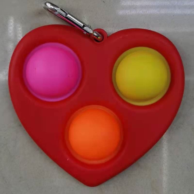 手指泡泡乐硅胶钥匙扣 灭鼠先锋钥匙扣解压减压太空杀钥匙扣爱心款塑料NO1卖点玩具
