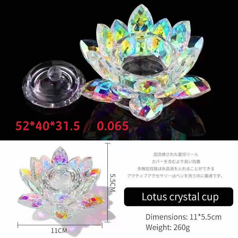 New net Red nail glass Crystal wash pen cup Acrylic nail glass with lid crystal pen holder
