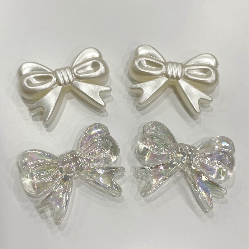 New imitation pearl bow tie, bow, AB colorful fork, cross knot clothing, mobile phone case decoration accessories, DIY handcrafted bracelets, necklaces, essential accessories detail image 6