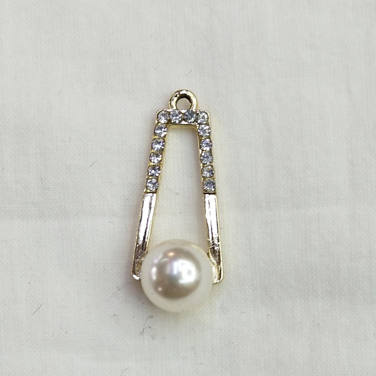 DIY handcrafted jewelry accessories: Alloy, simple single heart pearl rhinestone pendant, decorative earrings (100ps/ pack)