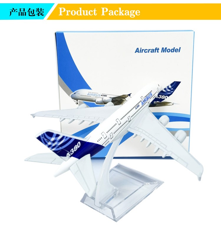 16cm航空飞机模型空客A380原机型比例缩小儿童玩具拍摄道具金属工艺品详情图10