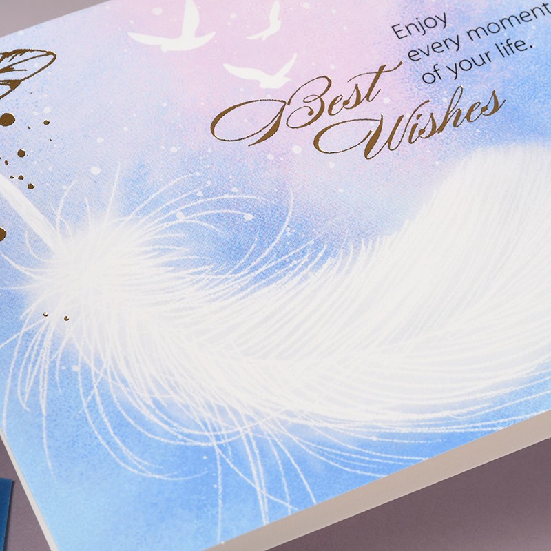 高端唯美ins风烫金贺卡折叠贺卡硫酸纸信封02详情图2