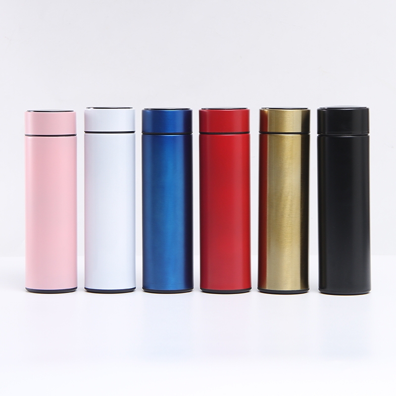 爆款温度盖直杯双层不锈钢真空保温杯