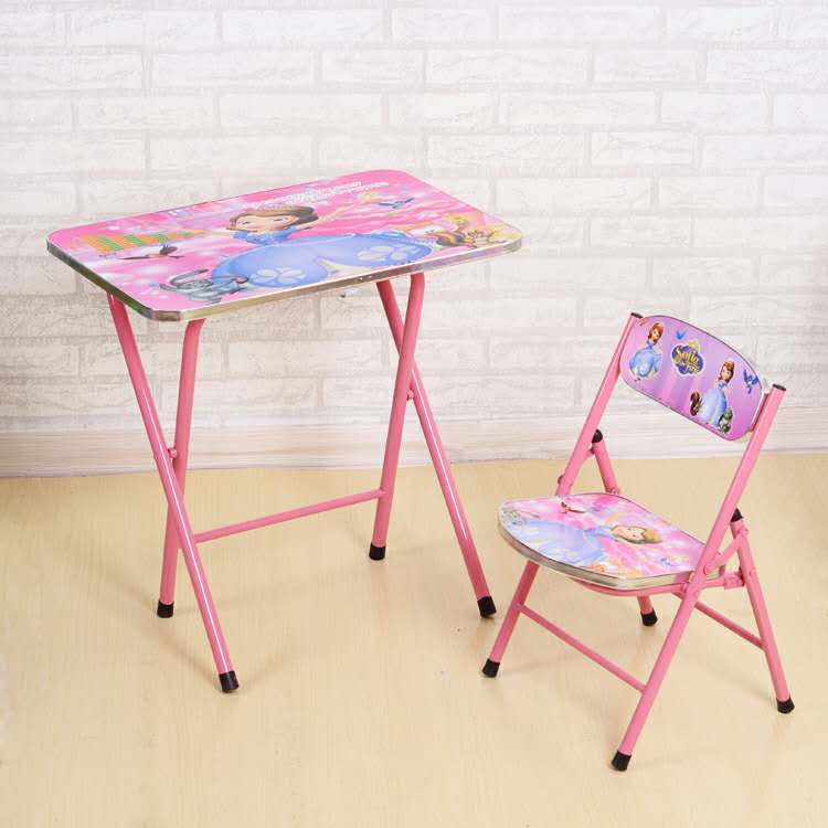 简易儿童写字桌学习桌 折叠课桌 卡通儿童桌 学生桌细节图
