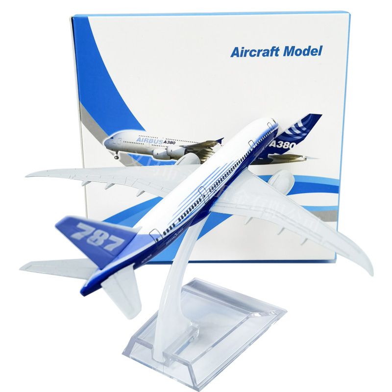 16cm仿真飞机模型摆件儿童玩具橱窗装饰品办公室摆件波音787原机型空客飞机白底实物图