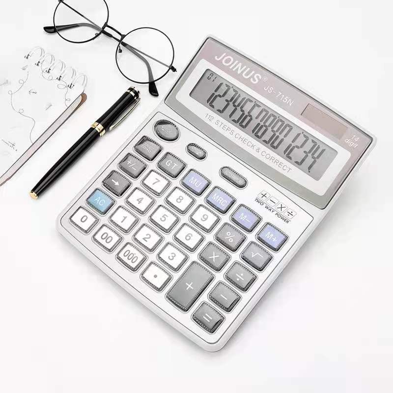 Zhongcheng Js715n Calculator Solar Large Screen Display Crystal Key With Review Large Office Desktop full figure
