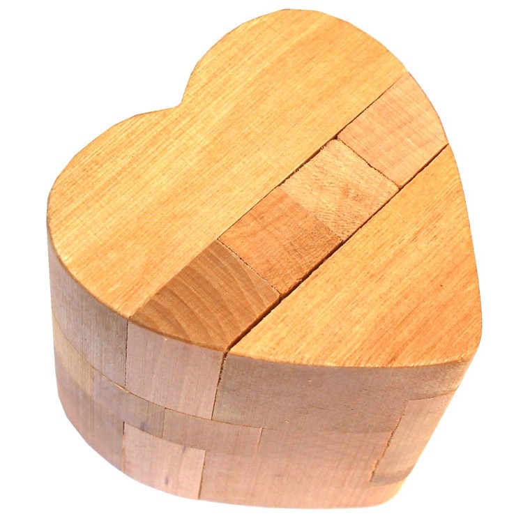 Wooden toys, intelligence unlocking toys, Lu Ban intelligence unlocking, brain-teasing decryption intelligence toys, classic Kongming Lock series toys, heart-shaped locks, intelligence Kongming lock unlocking detail image 3