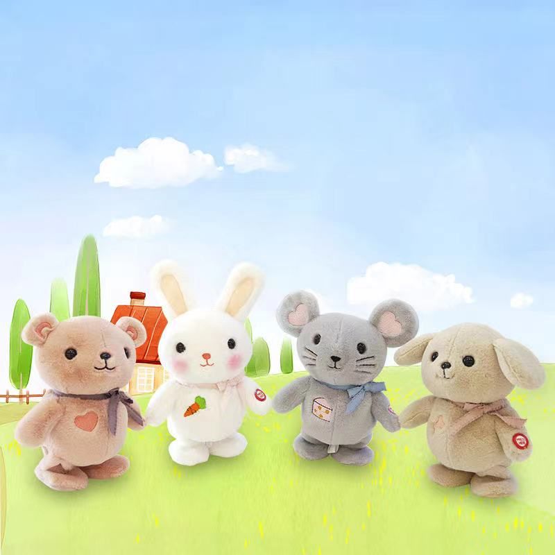 The official Yabebe Music Little cute pet, the little white rabbit singing at the Rabbit Year Party, imitating speech, telling stories, reciting ancient poems and learning English. New Year gifts for children in the Year of the Rabbit, cute dolls details Picture