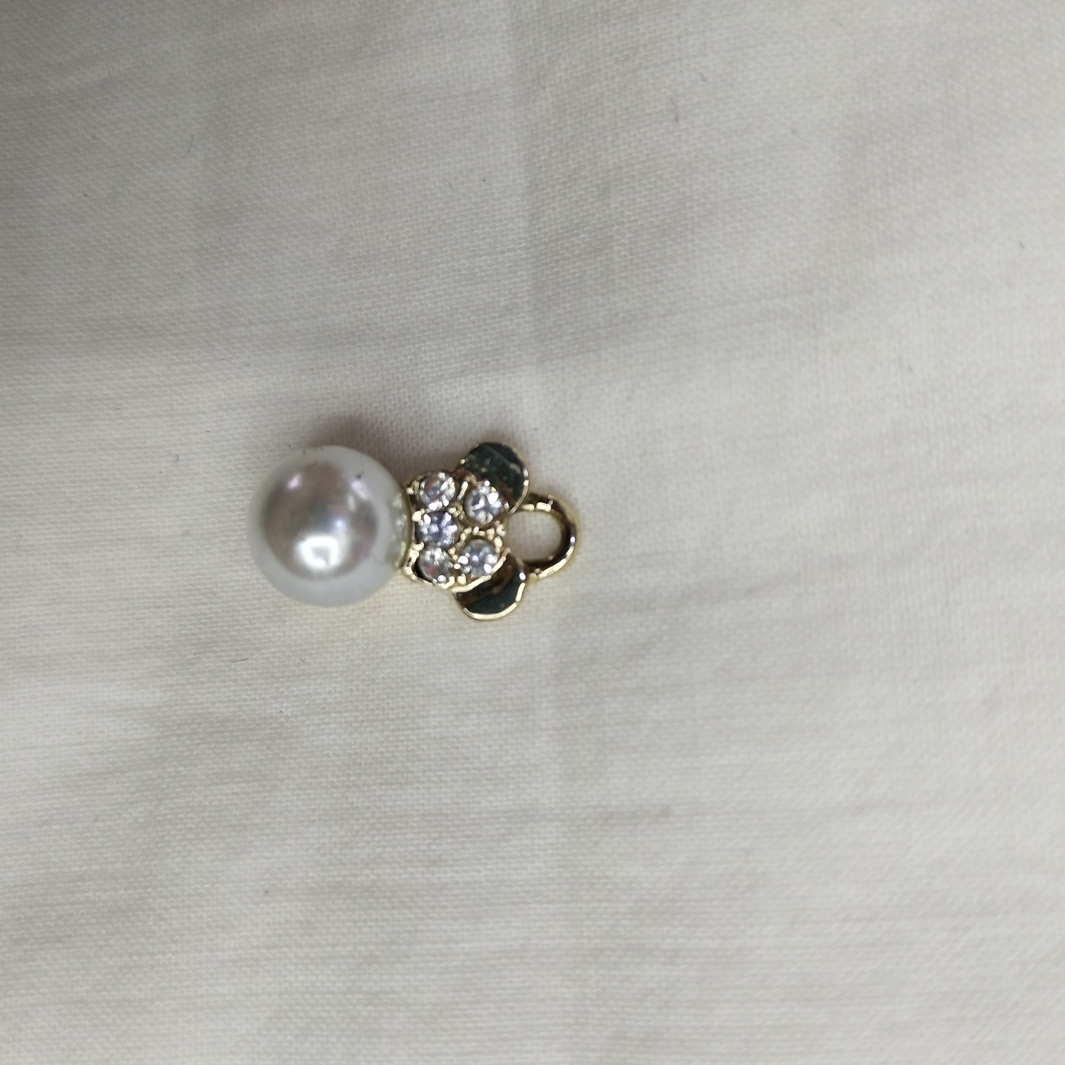 DIY手工饰品配件合金简约单颗领结珍珠挂件点缀耳饰（100ps/包）详情图1