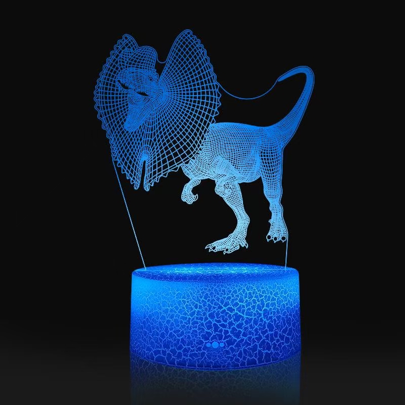3D小夜灯立体小夜灯USB线触摸夜灯裂纹恐龙小夜灯图