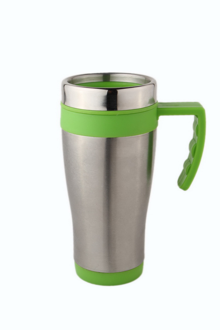 汽车杯 内塑料外不锈钢汽车水杯 带手柄450ml产品图