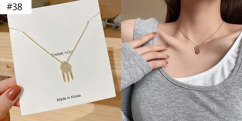 Korean bestseller pearl copper necklace, female Internet celebrity retro zircon choker sweater chain, design sense pendant wholesale 9760 details Picture