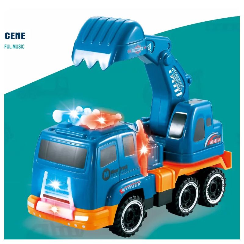 Wholesale of small electric excavator toys in blue