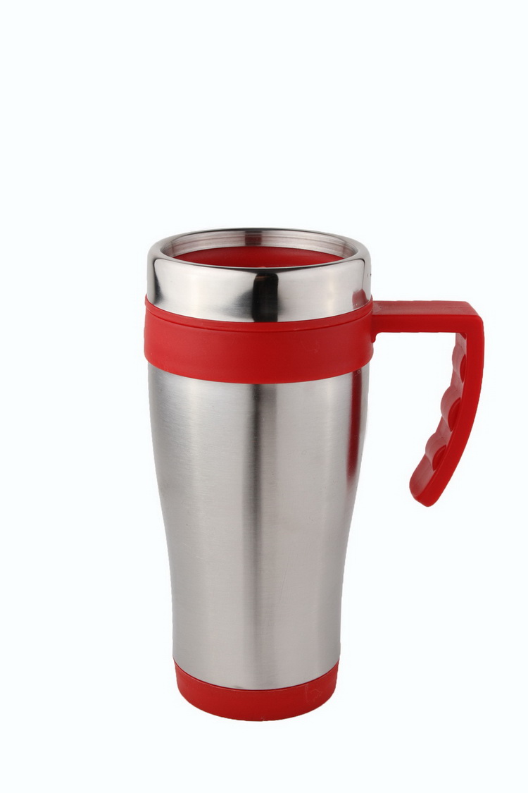 汽车杯 内塑料外不锈钢汽车水杯 带手柄450ml细节图