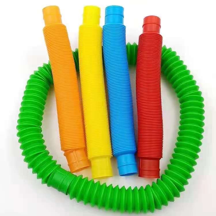 跨境pop tube 彩色拉伸塑料管 波纹diy伸缩管 发泄减压玩具大吸管详情图3