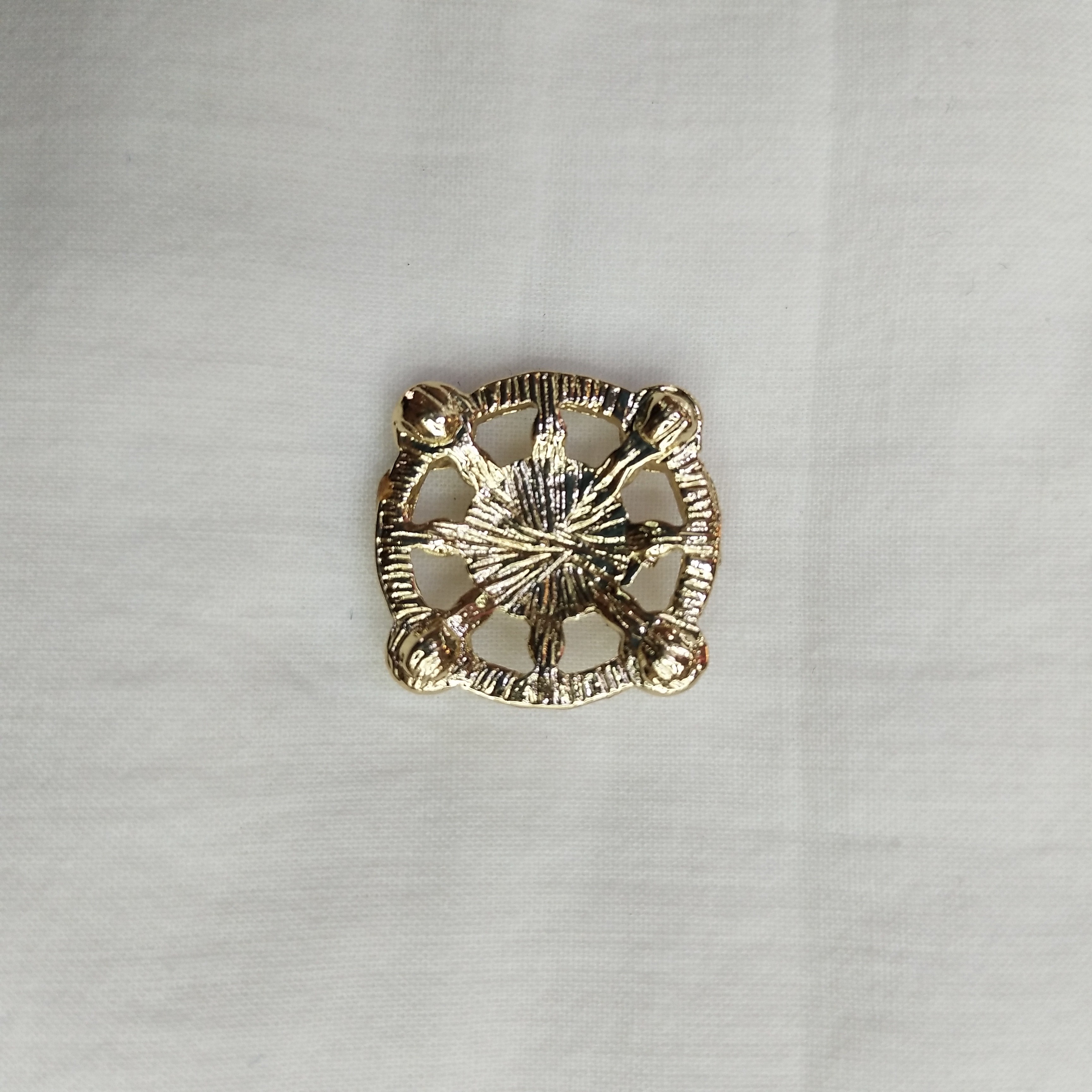 DIY handmade jewelry accessories, alloy simple single flower center round brooch, pearl accessories, decorative earrings (100ps/ pack) detail image 2