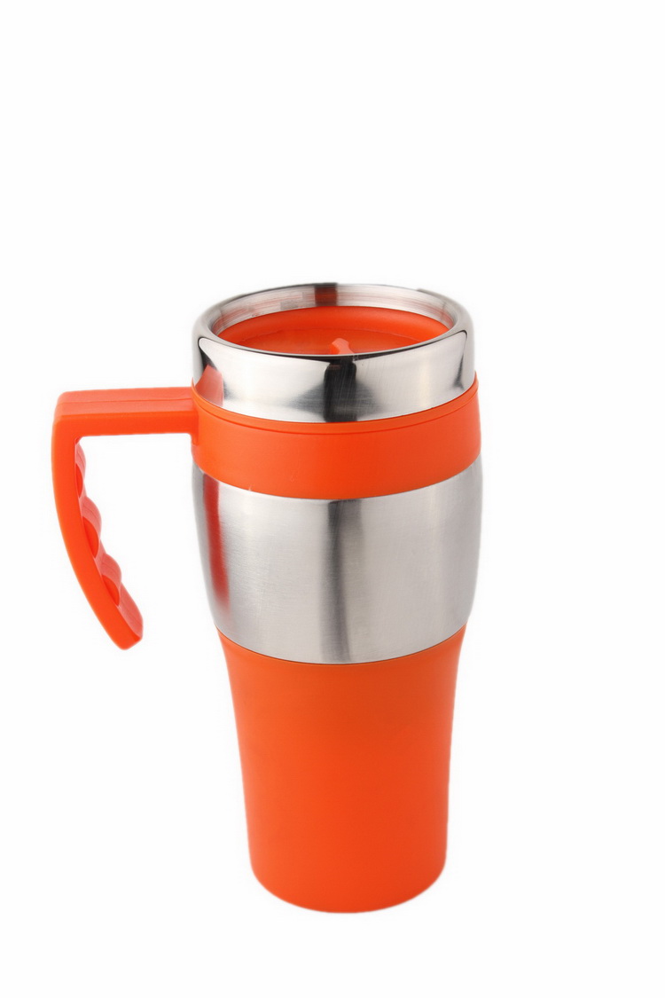 汽车杯 内塑料外不锈钢汽车杯 带手柄450ml产品图