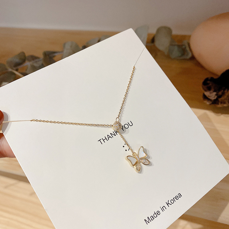 Korean bestseller pearl necklace female Internet celebrity retro zircon choker sweater chain design sense pendant wholesale 5795