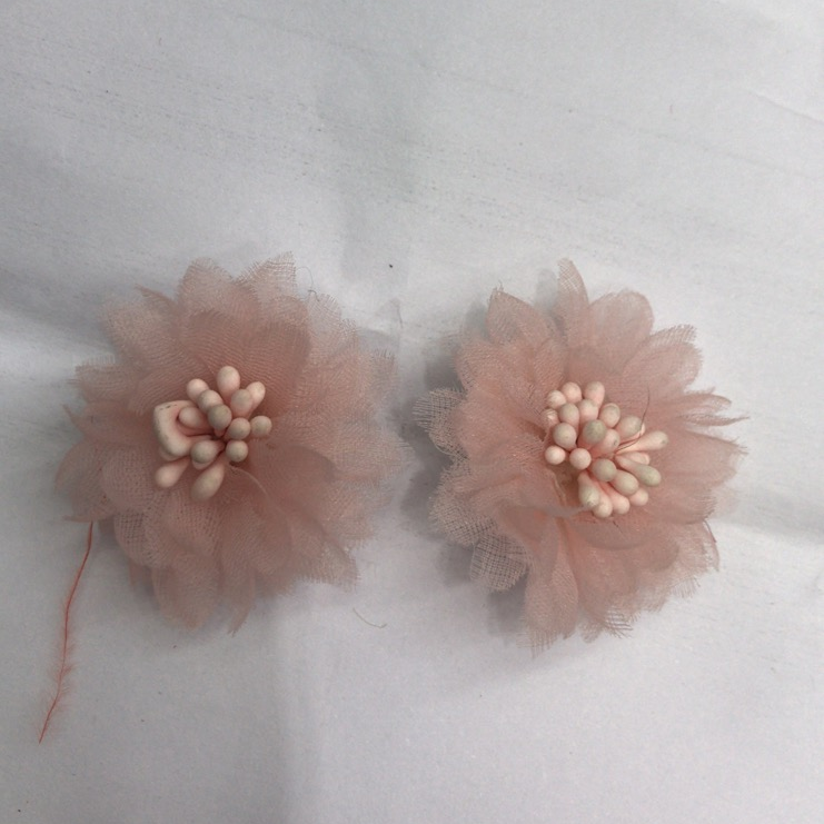 South Korea fresh lace flowers All matching earrings temperament Fairy pink retro beautiful Camellia stereo earrings