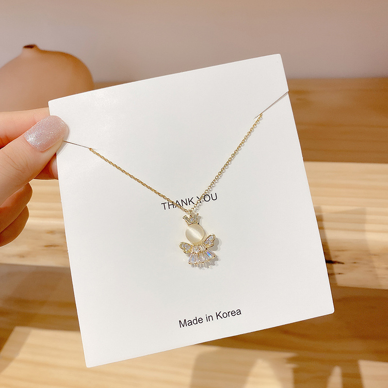 Korean bestseller pearl copper necklace, female Internet celebrity retro zircon choker sweater chain, design sense pendant wholesale 57980 details Picture