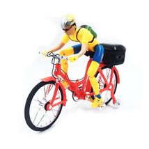电动人物骑单车玩具批发红黄色款
